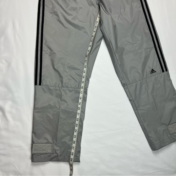 Vtg Adidas Mens Windbreaker Pants Sz Medium Y2K Track Light Grey Straight B6 - Picture 8 of 9